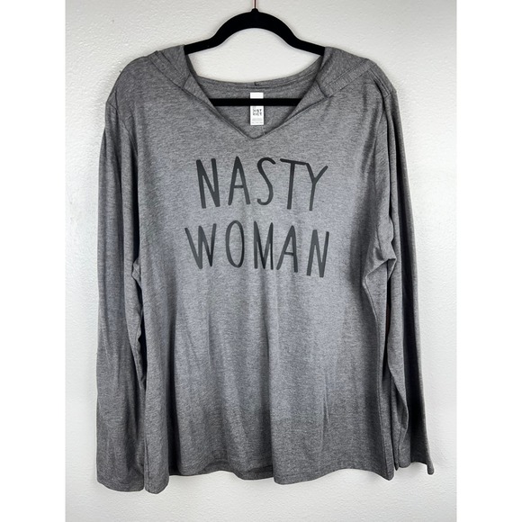 District NASTY WOMAN Popover Hoodie Long Sleeve Size XXL - Picture 1 of 5